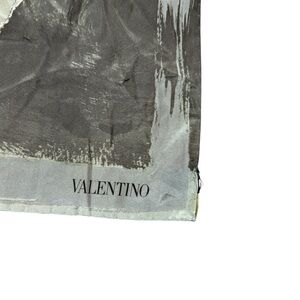 Valentino Silk Scarf in Gray and Cream